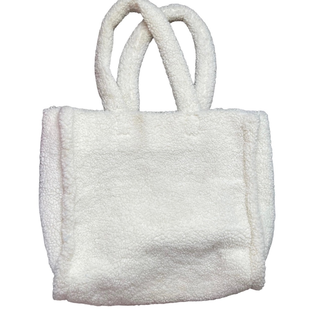 Victoria’s Secret Sherpa Tote Ivory Cream Reusable Shoulder Bag - Picture 2 of 13
